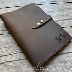Personalized Leather Journal Cover Refillable Notebook Holder Portfolio Large or Small Lined Blank Paper for Men Women A5 B5 A4 Size