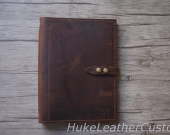 Personalized Leather Portfolio Binder: Custom Zippered Organizer