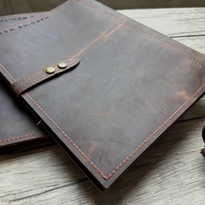 Personalized Leather Portfolio Binder: A4 A5 B5 Document Organizer