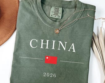 Comfortcolors® China 2026 Shirt, China Soccer Fan Tee, China Football Shirt, World Tournament 2026, China Flag Shirt,World Cup 2026