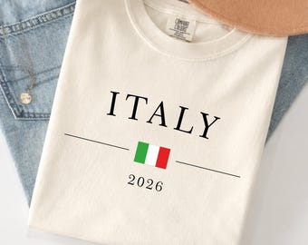 Comfortcolors®Italy Soccer Shirt 2026, Italian Flag Tee, Football Fan Shirt, Italia Supporter Shirt, Soccer Lover Gift,European Football Tee