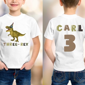 Custom Dinosaur Birthday T-Shirt,Custom Age Birthday T-Shirt,Dinosaur Birthday Party,Boy Dinosaur T-Shirt,Birthday Party Shirt,Bday Boy Gift