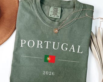 Comfortcolors® Portugal 2026 Shirt, World Cup Shirt, Portugal Football Shirt, World Tournament 2026, Portugal Flag Shirt, Soccer Fan Gift