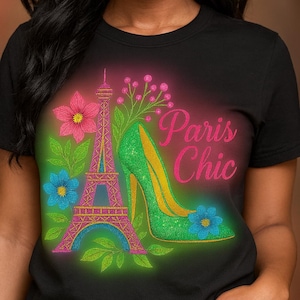 Paris Chic Short Sleeve Tee, Stylish Graphic T-Shirt, Parisian Fashion, Casual Wear, Gifts for Fashion Lovers, Trendy Summer Top