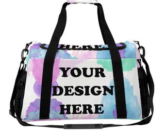 Personalized Travel Duffel Bag: Custom Text & Image Print