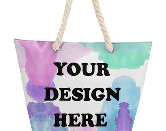 Personalized Hemp Rope Tote Bag: Custom Image, Reusable Shopping Bag