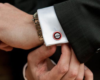 Personalized Photo Cufflinks: Custom UV Printed Alloy Wedding Gift