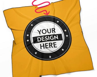 Personalized Silk Feel Square Scarf: Custom Multi-Use Accessory