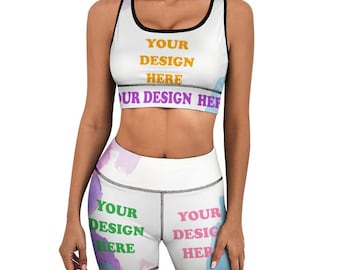 Personalized Yoga Set: Custom Photo/Text Sports Bra & Leggings