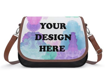 Customizable PU Leather Crossbody Bag: Personalized Text & Image Print