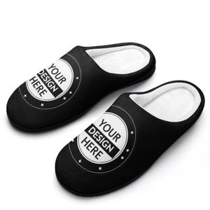 Personalized Men&#39;s Cotton Slippers – Custom Printed Indoor & Outdoor Cozy Rubber Sole Slippers