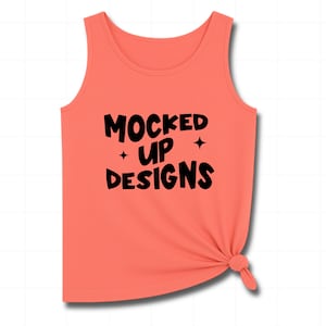 Comfort Colors 9360 Bright Salmon Tank Top Mockup, Flat Lay Shirt Mockup for Print on Demand, Comfort Colors Mockups 9360 Mockup Bundle