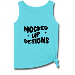 Comfort Colors 9360 Lagoon Blue Tank Top Mockup, Flat Lay Shirt Mockup for Print on Demand, Comfort Colors Mockups 9360 Mockup Bundle