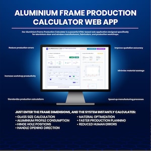 Webbapp för produktionskalkylator för aluminiumram