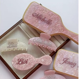 Gepersonaliseerde strass-haarborstel, aangepast naamaccessoire, cadeau bruidsmeisje