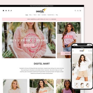 Modèle de thème Shopify minimal - Boutique de commerce électronique, conception mobile adaptative