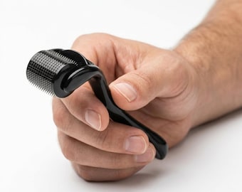 Derma Roller Microneedle Roller for Face Skin, Microdermabrasion Dermal Roller Microneedling Roller for Women Men Tools, 0.25, Black