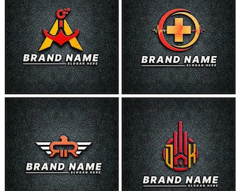 4 Diseños de logotipos personalizados / Logotipo inicial minimalista de lujo / Logotipo de monograma personalizado / Diseño de logotipo personalizado, logotipo artístico para su negocio