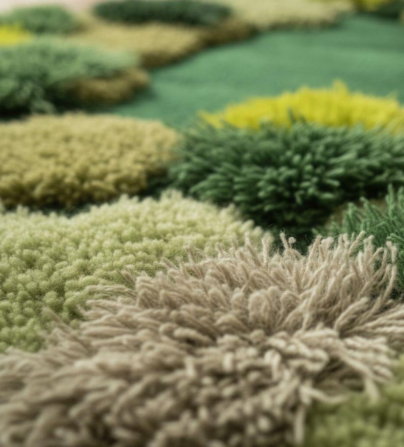 Green Moss Rug | 3D Nature Inspired Handtufted Carpet | Soft ...