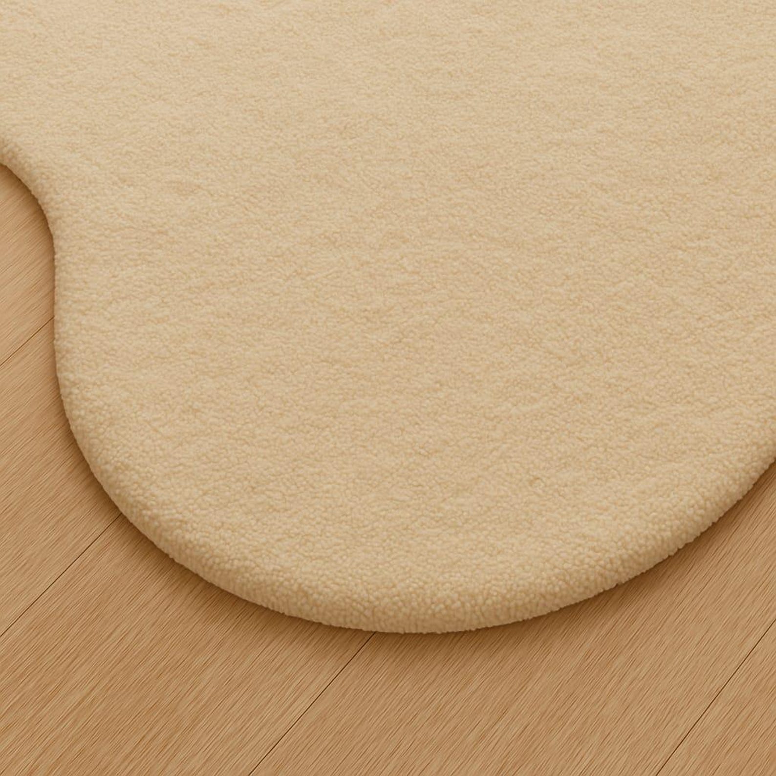 Cream Irregular Shape Rug • Modern Organic Blob Area Rug • Soft Plush ...