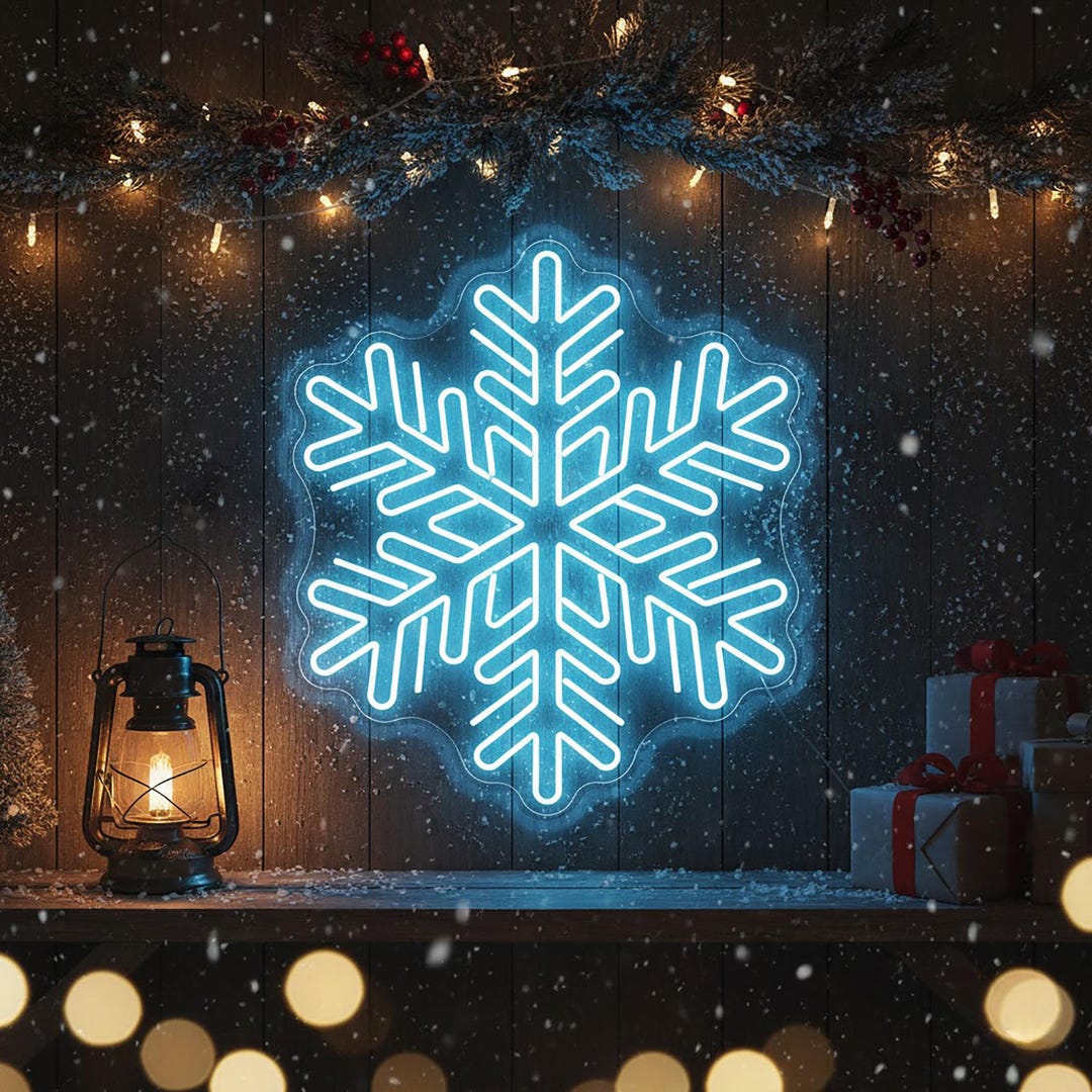 Custom Snowflake LED Neon Sign, Christmas Neon Light, Winter Christmas ...