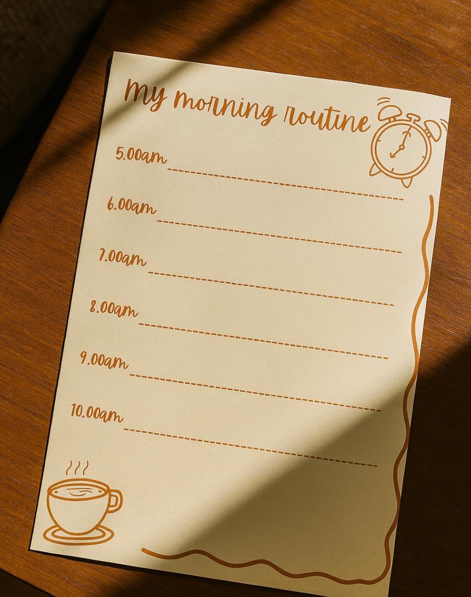 Mourning Routine Printout - Etsy