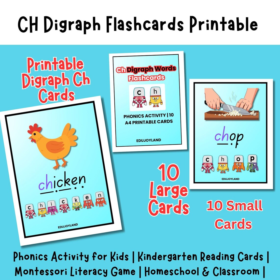 CH Digraph Flashcards Printable | Phonics Activity for Kids ...