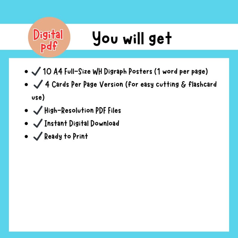 WH Digraph Flashcards Printable | Phonics Activity for Kids ...
