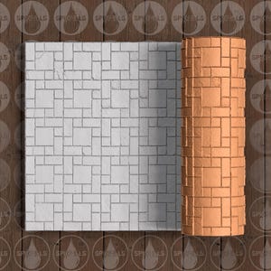Thin Texture Roller - Patterned Brick Floor - STL (Save Resin)