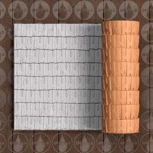 Dünne Strukturwalze - Ton Dachziegel 3 - STL (Save Resin)