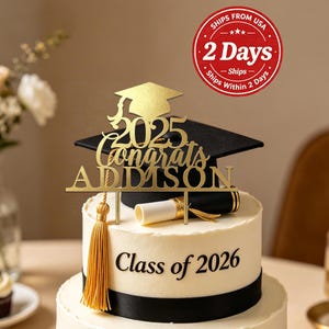 Adorno de madera personalizado para pastel de graduación, decoración de mesa para fiesta de graduación de la Clase de 2026, recuerdo personalizado para fiesta de graduación, regalos de recuerdo de graduación
