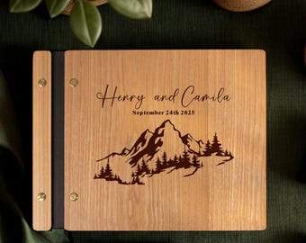 Wedding Guest Book Alternative, Personalized Laser Engraved, Wooden Guest Book, Engagement Scrapbook, Custom Anniversary Gift, Wedding Album