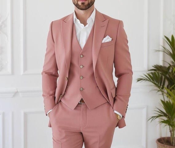 engagement dress for men pink colour Dusty Suit Men, Engagement, Prom, Groom Wear and Groomsmen Suits, Elegant Three Piece Men's Suit for Wedding, Formal Tuxedo Jovani D5705 - Strapless size-moyen-medium Nehru jacket Shoe Size (EU):9 This pink bandi set