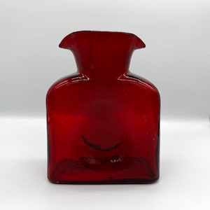 Vintage Blenko Water Bottle #384 Ruby Red **Cadium Glow**
