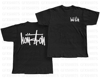 Houston TX Texas Crest T-Shirt | Minimalist Texas Graphic Tee | Unisex Black Streetwear Shirt