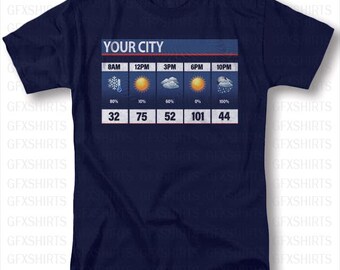 Funny Crazy Weather Custom City T-Shirt