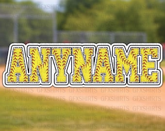 Custom Softball Name Sticker | Personalized Softball Font Decal | Sports Name Sticker | Team Player Gift | Softball/Baseball Custom Name