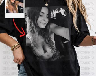 Custom Photo T-Shirt – Personalized Girlfriend Shirt – DTG Printed Picture Tee – Anniversary Gift – Boyfriend Girlfriend Gift Idea