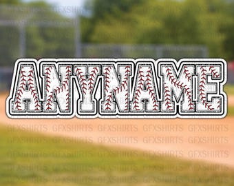 Custom Baseball Name Sticker | Personalized Baseball Font Decal | Sports Name Sticker | Team Player Gift | Softball/Baseball Custom Name