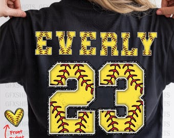 Custom Softball Team Shirt with Name & Number – Personalized Player Jersey Style Tee – Softball Mom Shirt – Softball Mom Player Gift