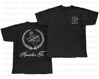 Houston TX Texas Crest T-Shirt | Minimalist Texas Graphic Tee | Unisex Black Streetwear Shirt