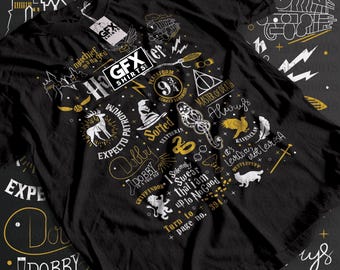 Wizard School Collage Shirt, Magical Fantasy Graphic Tee, Dark Academia Bookish Shirt, Spellbound Wizard Aesthetic Tee, Gift for Fantasy