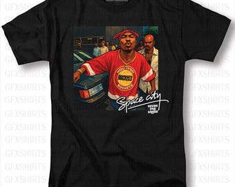 Houston Space City Rap Graphic T-Shirt | H-Town Streetwear Tee | Hip Hop Basketball Fan Shirt | Urban Art Tee