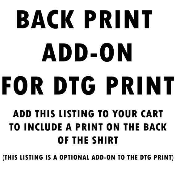 Back print add-on - Add a back print to your t-shirt (1 add-on per t-shirt)