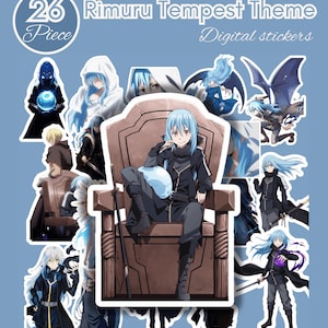 Rimuru Tempest Stickers Pack | That Time I Got Reincarnated as a Slime Anime Stickers | Cute Chibi Rimuru PNG Digital Download (26 pcs)