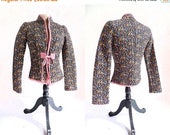 20 HOLIDAY CHEER SALE vintage 1960 39 s quilted floral calico shirt jacekt in cotton . size xsmall extra small