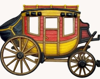 Horse and Carriage Wall Plaque, Western, Americana, Stagecoach Home Decor