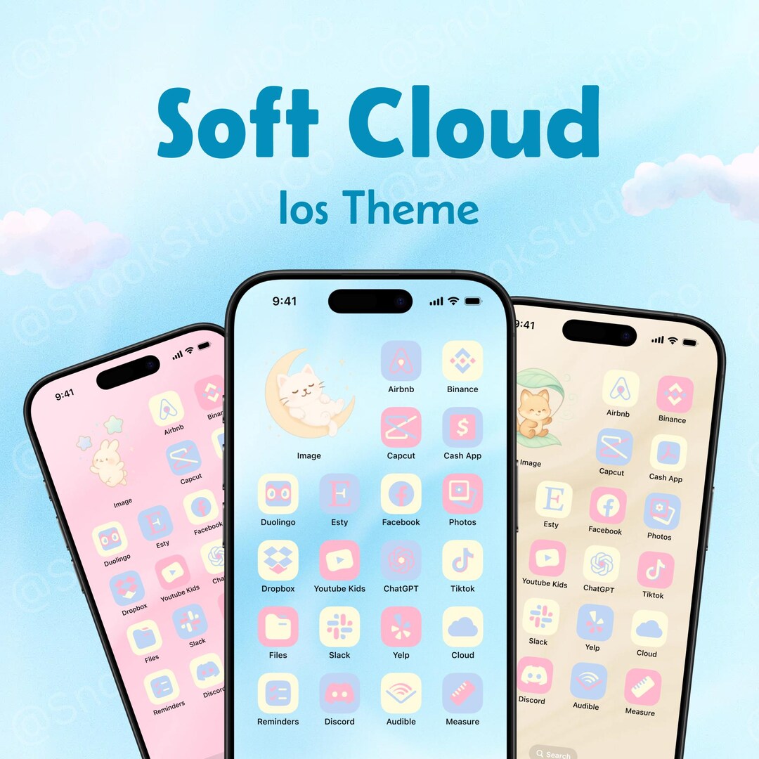 Cute Ios Theme Soft Kawaii Ios Theme Bundle: iPhone iPad Icons, Widgets, Wallpapers ...