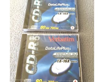 2-Vtg Verbatim DataLifePlus CD-R 80 min / 700 MB 1×-16× AZO Blue Slim Jewel Case