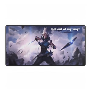Valorant Jett Desk Mats, Gaming Mouse Pad, Large Desk Pad, Office Desk Accessory, Valorant Desk Decor, Computer Desk Organizer